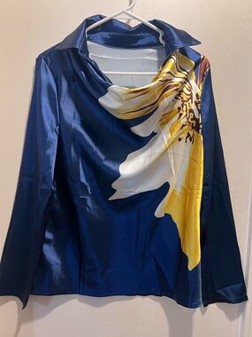 Light Blue Satin Top (Size S)